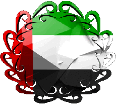 Drapeaux Asie Emirats Arabes Unis Forme 01 
