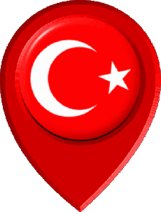 Drapeaux Asie Turquie Epingle de Localisation 