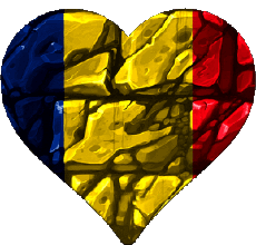 Drapeaux Afrique Tchad Coeur 