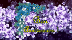 Nachrichten Französisch Bon Anniversaire Floral Animierter Hintergrund 003 