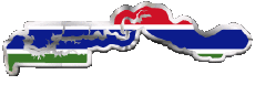 Flags Africa Gambia Map 
