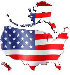 Drapeaux Amériques U.S.A - National carte 