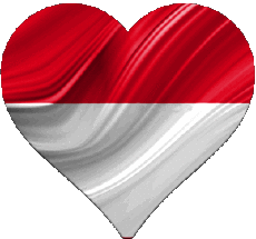 Fahnen Asien Indonesien Herz 