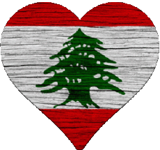 Fahnen Asien Libanon Herz 