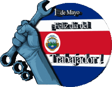 Messagi Spagnolo 1 de Mayo Feliz día del Trabajador - Costa Rica 