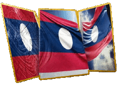 Drapeaux Asie Laos Forme 01 