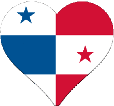 Drapeaux Amériques Panama Coeur 
