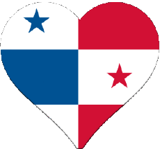 Fahnen Amerika Panama Herz 