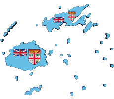 Bandiere Oceania Figi Carta Geografica 