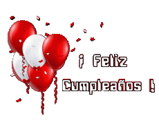 Mensajes Español Feliz Cumpleaños Globos - Confeti 003 