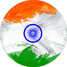 Drapeaux Asie Inde Rond 