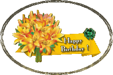 Messages English Happy Birthday Floral Transparent Background 008 