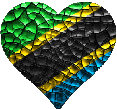 Drapeaux Afrique Tanzanie Coeur 