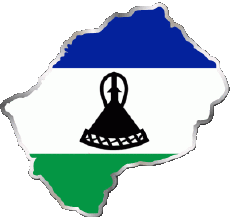 Fahnen Afrika Lesotho Karte 