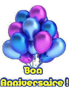Messages French Bon Anniversaire Ballons - Confetis 004 