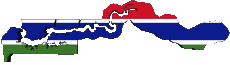 Banderas África Gambia Mapa 