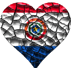 Drapeaux Amériques Paraguay Coeur 