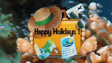 Mensajes Inglés Happy Holidays Fondo animado 006 