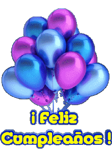 Nachrichten Spanisch Feliz Cumpleaños Globos - Confeti 004 