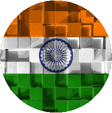 Drapeaux Asie Inde Rond 