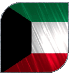 Drapeaux Asie Koweït Carré 