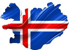 Flags Europe Iceland Map 