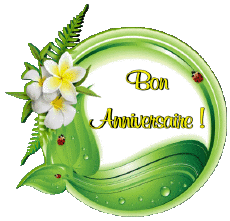 Messages Français Bon Anniversaire Floral Fond Transparent 011 