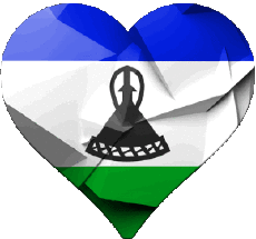 Bandiere Africa Lesotho Cuore 