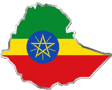 Flags Africa Ethiopia Map 