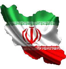 Banderas Asia Irán Mapa 