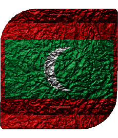 Bandiere Asia Maldive Quadrato 