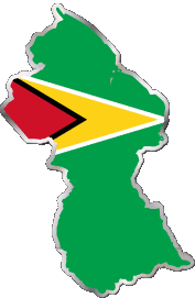 Flags America Guyana Map 