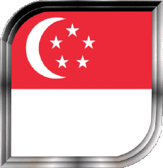 Bandiere Asia Singapore Quadrato 