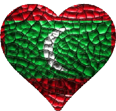 Drapeaux Asie Maldives Coeur 