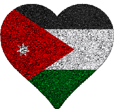 Banderas Asia Jordania Corazón 