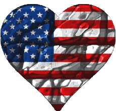 Banderas América U.S.A Corazón 