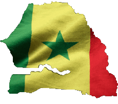 Fahnen Afrika Senegal Karte 