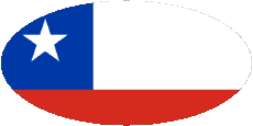 Drapeaux Amériques Chili Ovale 