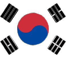 Fahnen Asien Südkorea Verschiedene 