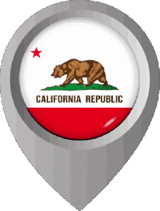 Drapeaux Amériques U.S.A - Etats Californie Epingle de Localisation 