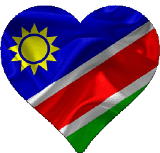 Drapeaux Afrique Namibie Coeur 
