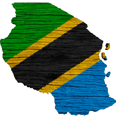 Flags Africa Tanzania Map 