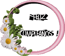 Messages Espagnol Feliz Cumpleaños Floral Fond Transparent 021 