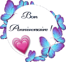 Messages Français Bon Anniversaire Papillons Fond Transparent 010 