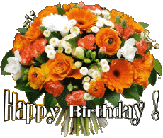Messages English Happy Birthday Floral 006 
