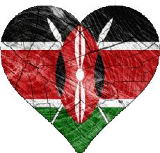Drapeaux Afrique Kenya Coeur 
