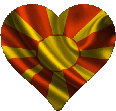 Drapeaux Europe Macédoine Coeur 