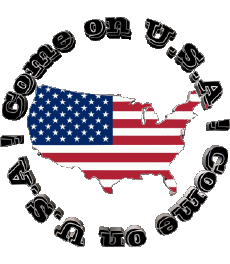 Messages English Come on U.S.A Map - Flag 
