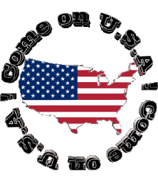 Messagi Inglese Come on U.S.A Map - Flag 
