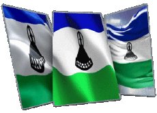 Fahnen Afrika Lesotho Form 01 